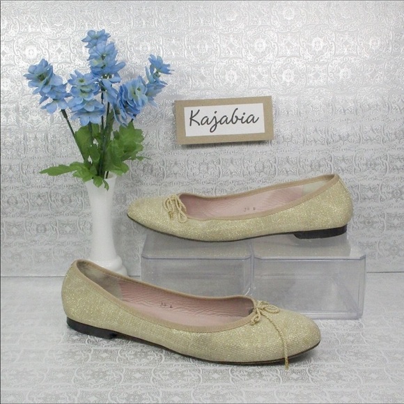 PAUL MAYER Attitudes Gold Flats Size 10B - Picture 1 of 8